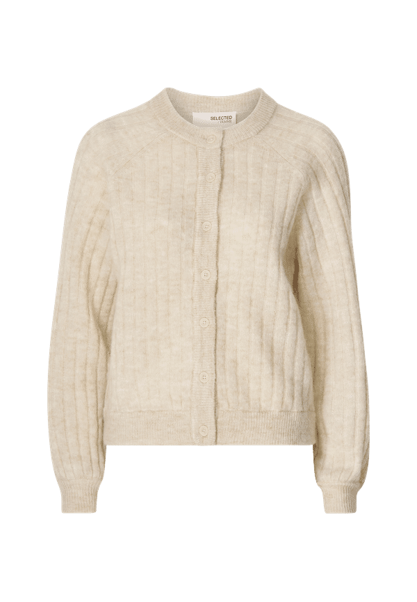 Selected FEMME - Cardigan slfMola LS Knit Cardigan - Beige