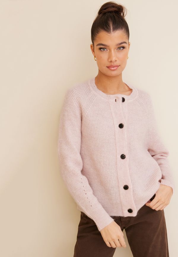 Selected Femme - Cardigans - Blushing Bride Melange - Slflulu Ls Knit Short Cardigan Noos - Tröjor - Cardigans