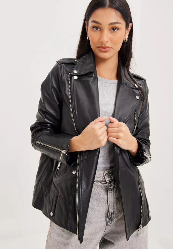 Selected Femme - Jackor - Black - Slfmadison Leather Jacket Noos - Jackor & Kappor - Jackets