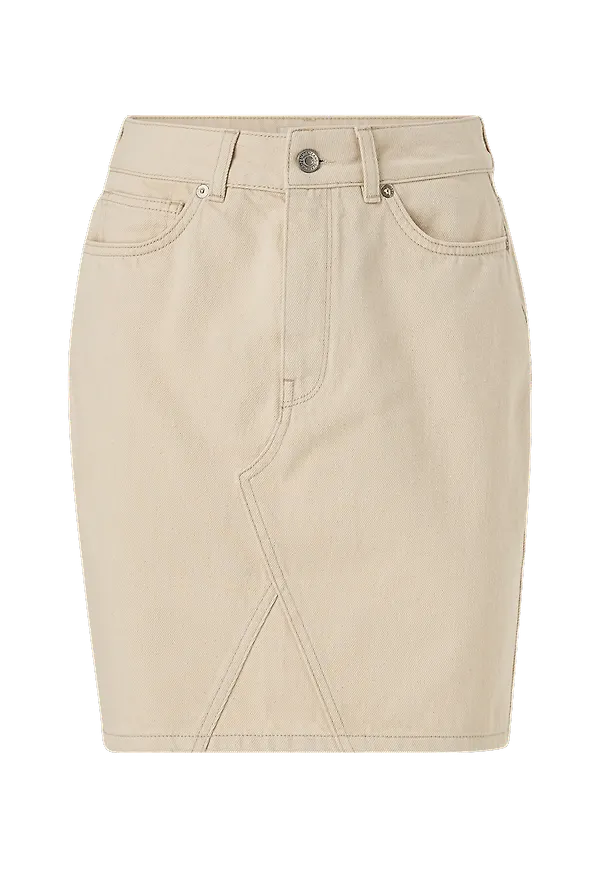 Selected FEMME - Jeanskjol slfHelena MW Jade White Denim Skirt - Vit