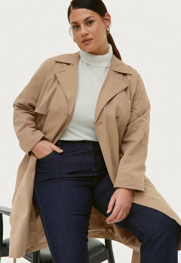 Selected FEMME - Kappa slfWeka Trenchcoat Curve - Brun