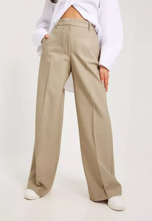 Selected Femme - Kostymbyxor - Nomad - Slfeliana Hw Wide Pant N Noos - Byxor - suit Trousers