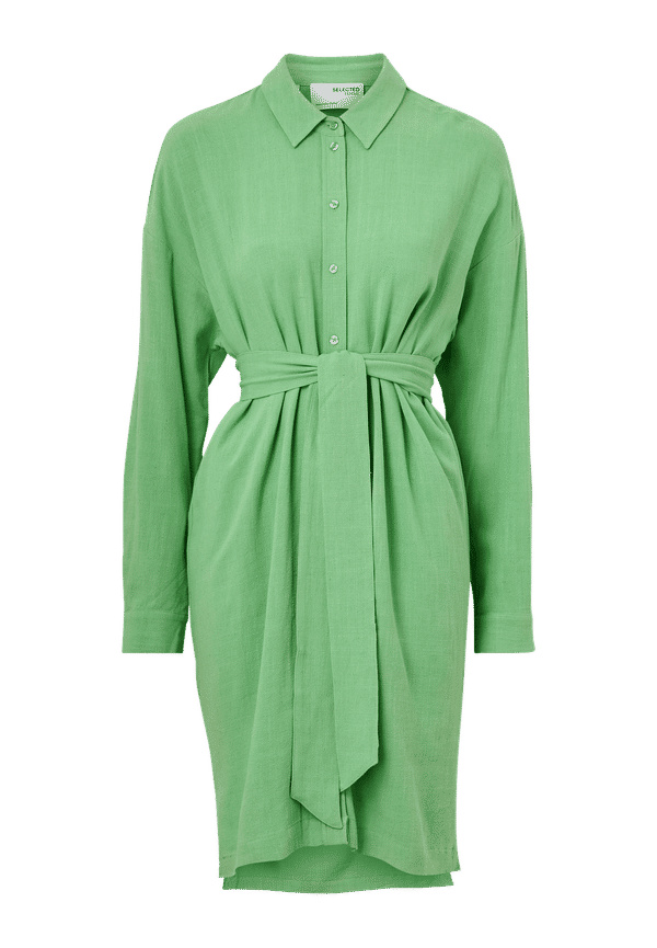 Selected FEMME - Långskjorta slfViva-Tonia Long Linen Shirt - Grön - 42
