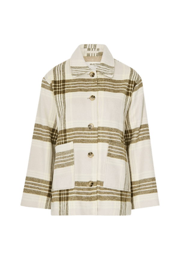 Selected FEMME - Skjortjacka slfNikita Check Shirt Jacket - Beige