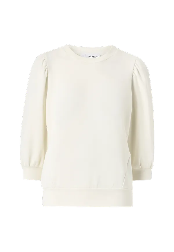 Selected FEMME - Sweatshirt slfTenny 3/4 Sweat Top - Vit - 34