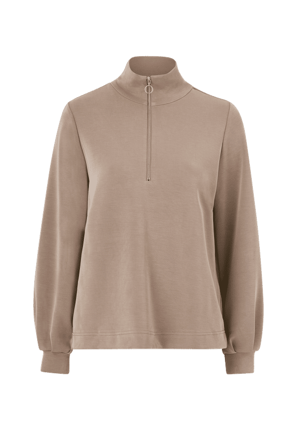 Selected FEMME - Sweatshirt slfTenny LS Zip Sweat - Brun - 34