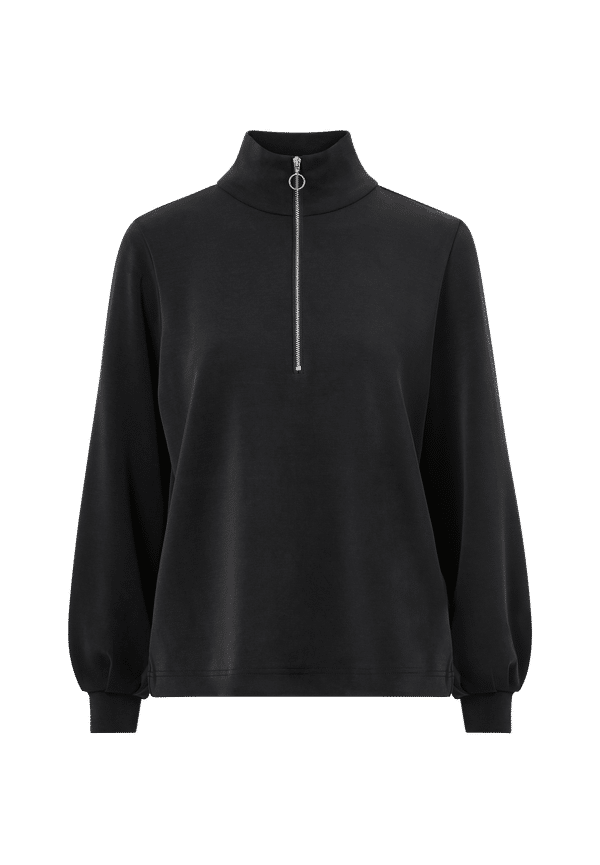 Selected FEMME - Sweatshirt slfTenny LS Zip Sweat - Svart - 34