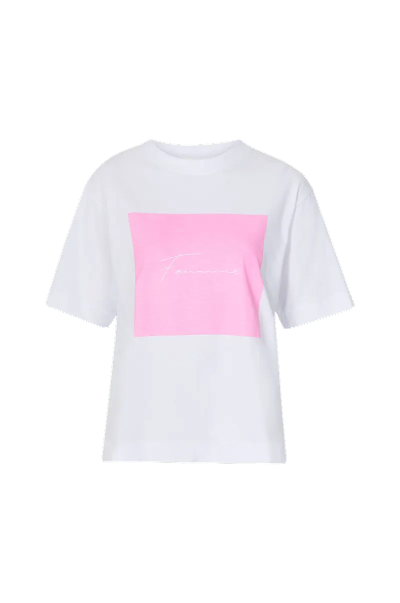 Selected FEMME - Topp slfKalma SS O-neck Printed Tee M - Vit