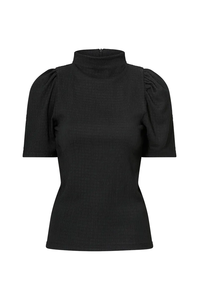 Selected FEMME - Topp slfMinna 2/4 T-neck Top - Svart