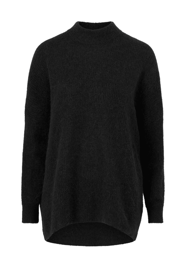 Selected FEMME - Tröja slfLulu Enica LS Knit O-neck - Svart