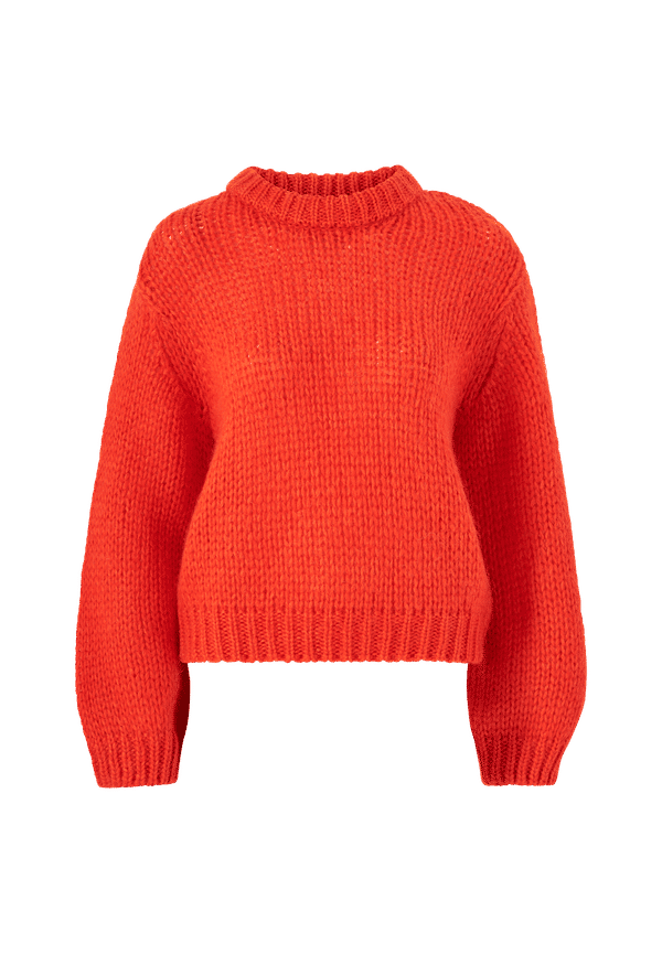 Selected FEMME - Tröja slfSuanne LS Knit O-neck - Röd