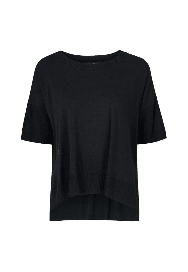 Selected FEMME - Tröja slfWille SS Knit O-neck - Svart