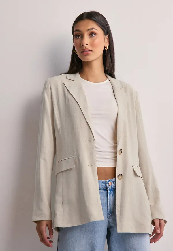 Selected Femme - Beige - Slfviva Ls Blazer Noos