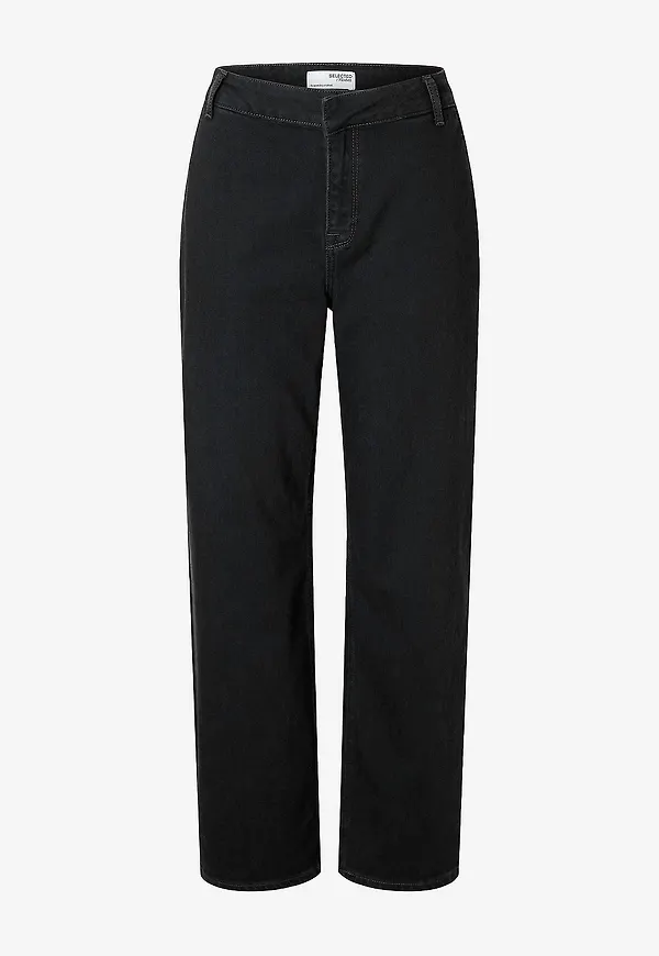 Selected Women - Jeans slfMellie MW Wide Jeans - Svart