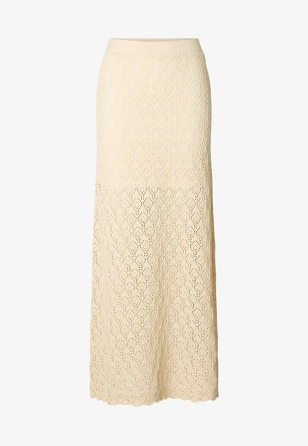 Selected Women - Kjol slfNiva HW Knit - Beige