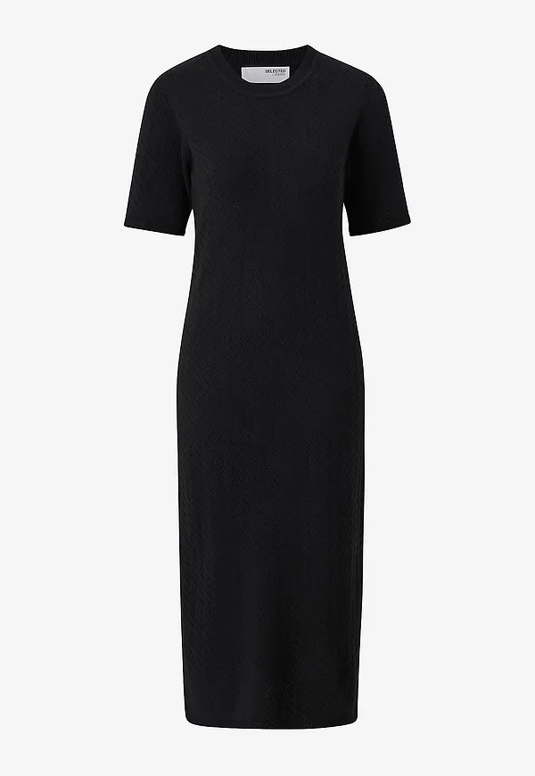 Selected FEMME - Klänning slfHelena 2/4 Knit Dress - Svart