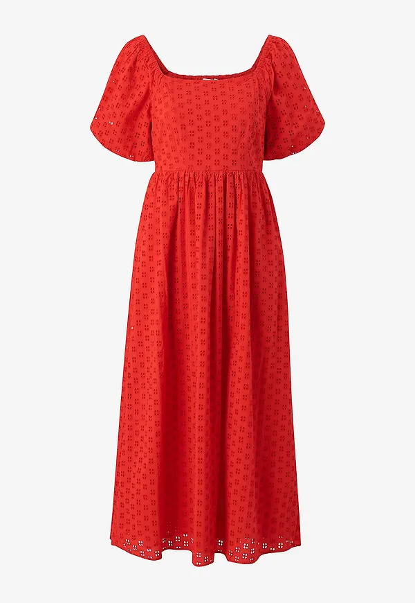 Selected Women - Maxiklänning slfAnelli 3/4 On Off Ankle Dress B - Röd