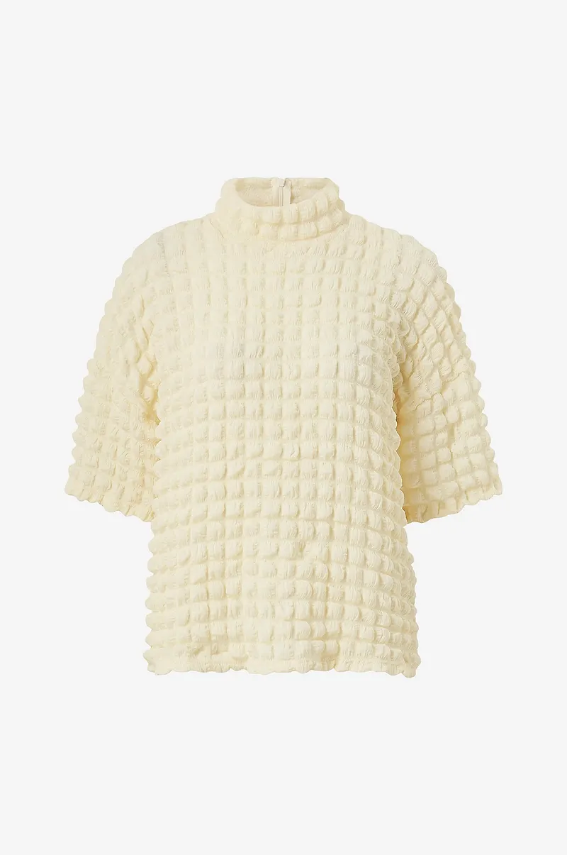 Selected FEMME - Topp slfMonika SS High Neck Top - Vit