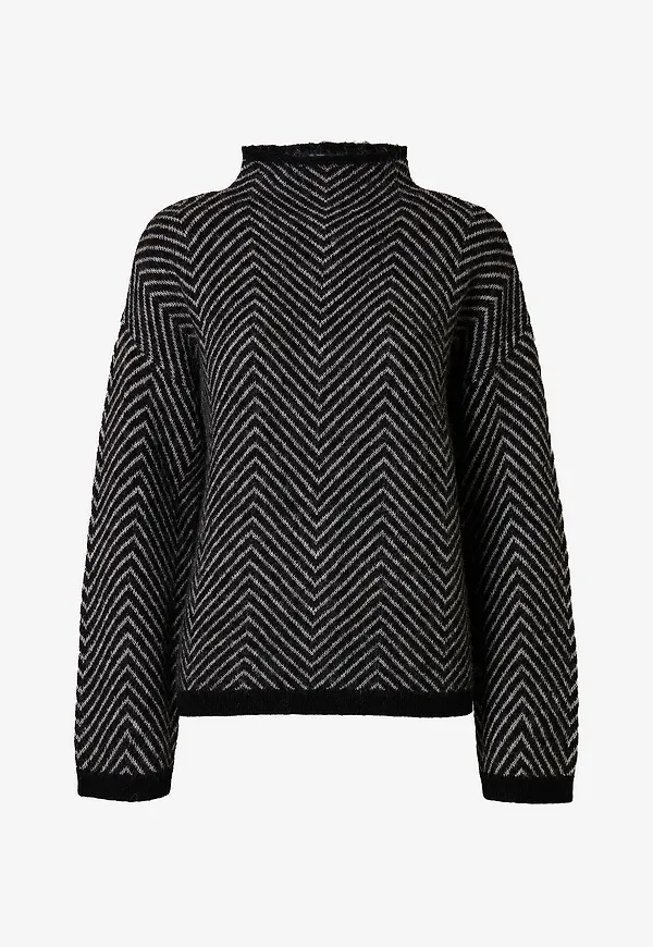 Selected FEMME - Tröja slfLulu Herringbone - Svart