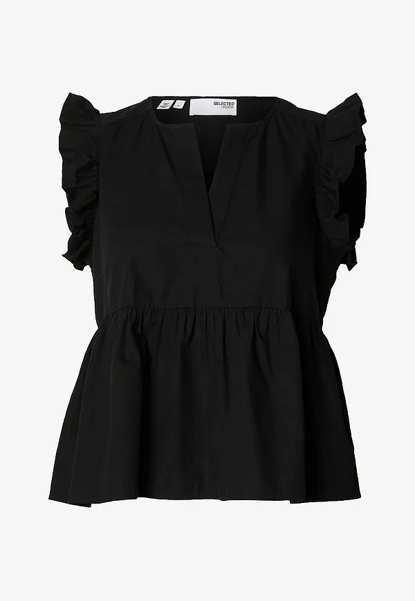 Selected Women - Blus slfBlair-Ida SL Top - Svart