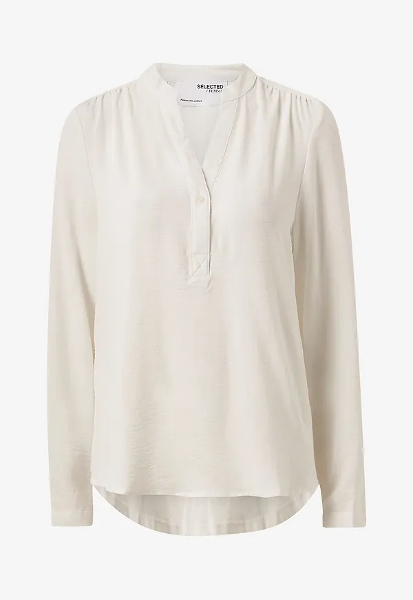 Selected FEMME - Blus slfMivia LS Top - Vit