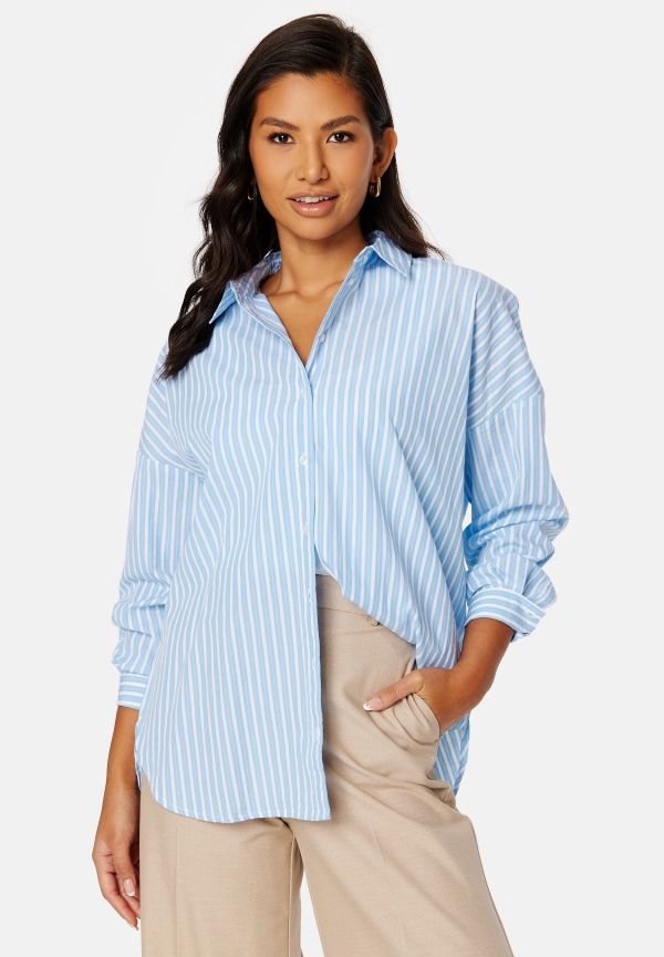 SELECTED FEMME Emma-Sanni LS Striped Shirt Cashmere Blue 40