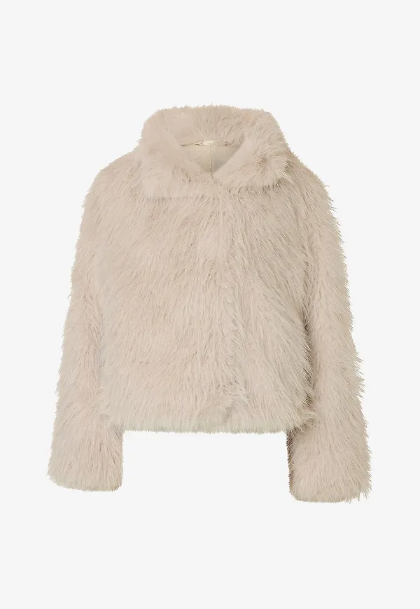 Selected Women - Fuskpälsjacka slfBrea - Beige