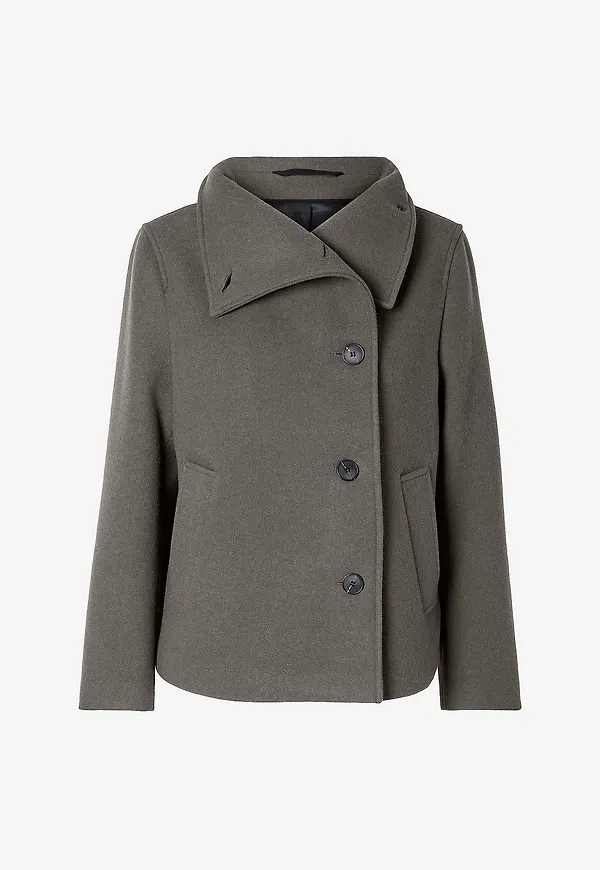 Selected FEMME - Jacka slfZoe Wool Jacket - Grå