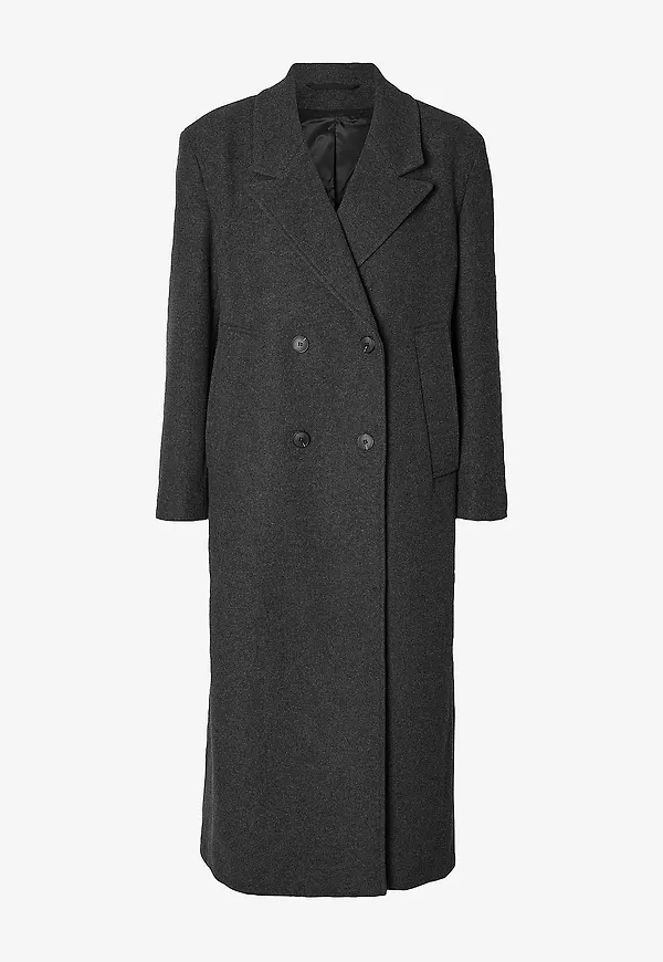 Selected Women - Kappa Slfjosephina Wool Coat - Grå