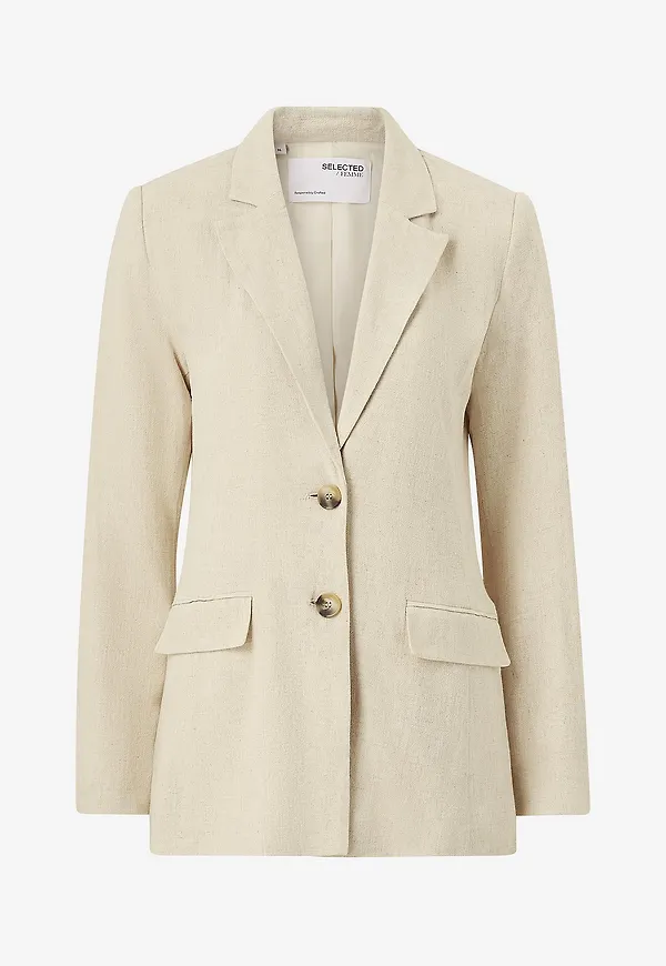 Selected Women - Kavaj slfViva LS Blazer - Beige