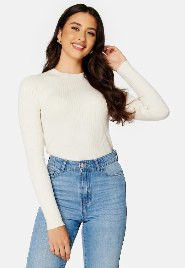 SELECTED FEMME Lydia New Rib LS Knit Birch Detail:MELANGE L