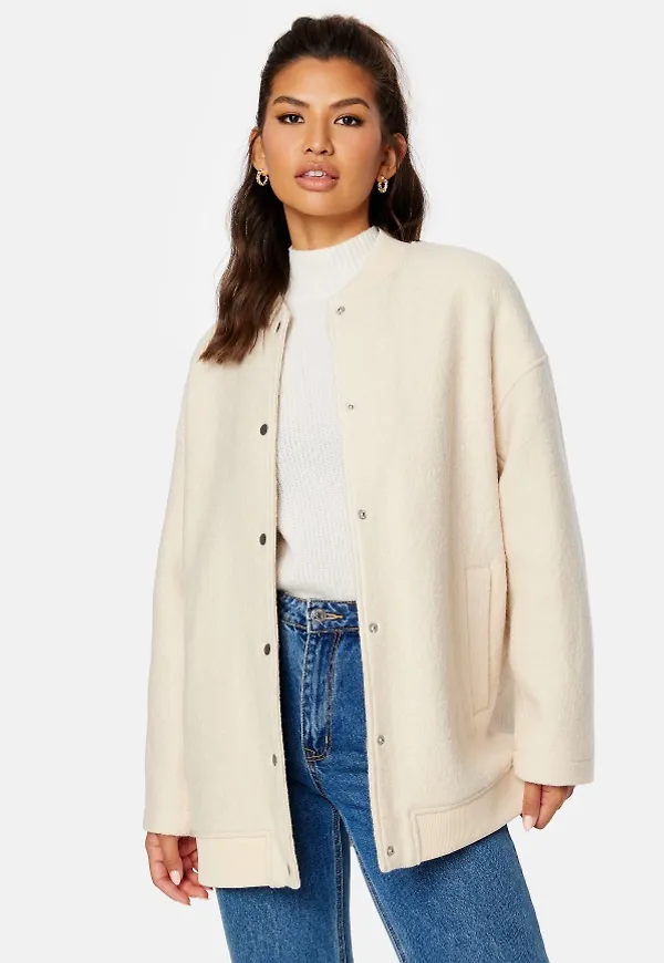 SELECTED FEMME Maxine Wool Bomber Jacket Birch 34