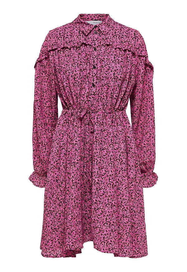SELECTED FEMME Skjortklänning 'Quira' rosa / svart