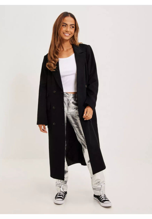 Selected Femme Slfkatrine Wool Coat B Långa kappor Black