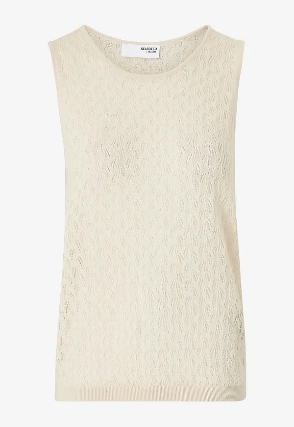 Selected Women - Topp slFagny SL Knit Top - Beige