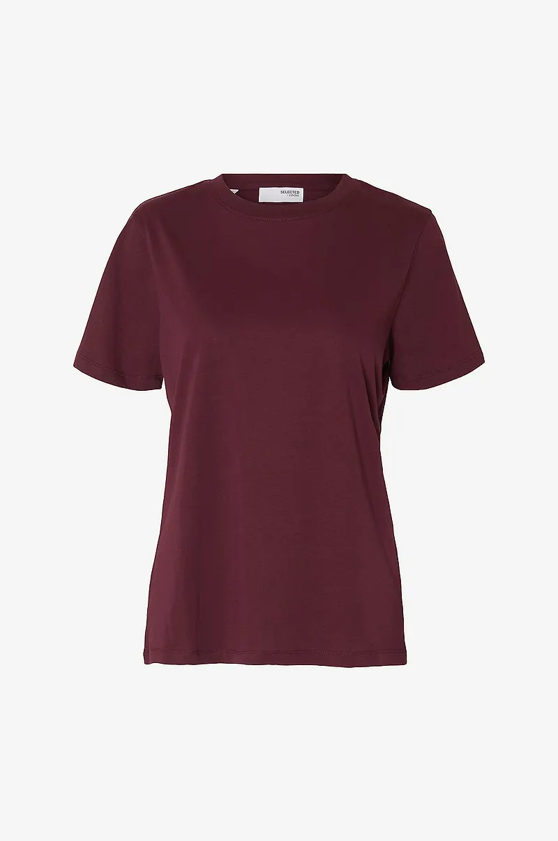 Selected FEMME - Topp slfMyessential SS O-neck Tee - Röd
