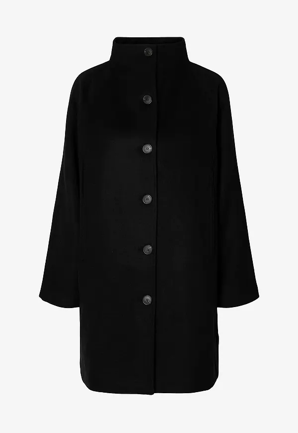 Selected Women - Ullkappa slfVinni Wool Blend - Svart