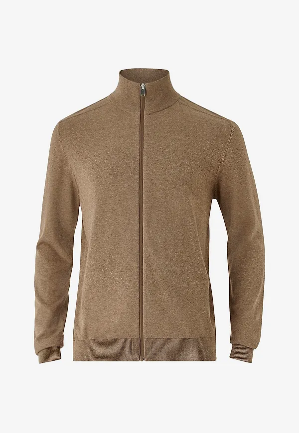 Selected Men - Cardigan shlBerg Full Zip - Brun