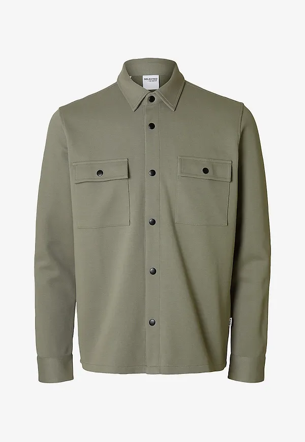 Selected Men - Overshirt slhJackie Sweat Jacket - Grön