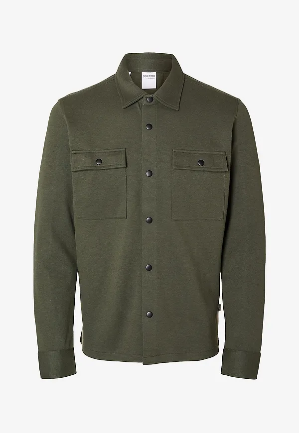 Selected Men - Overshirt slhJackie Sweat Jacket - Grön