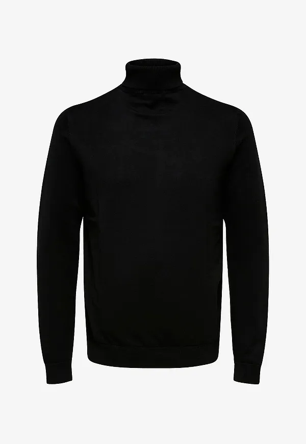 Selected Men - Polotröja slhBerg Roll Neck - Svart