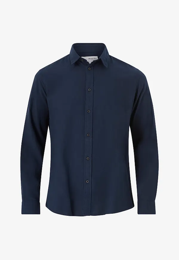 Selected Men - Skjorta slhSlimowen Flanel Shirt LS - Blå