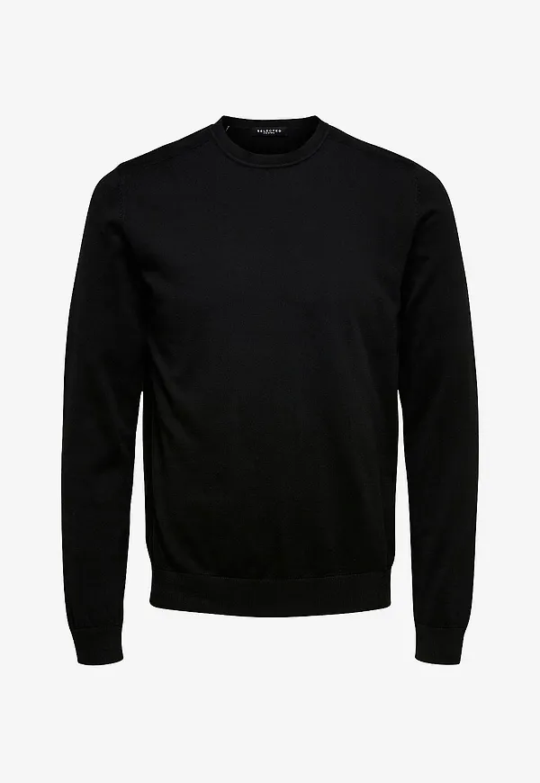 Selected Men - Tröja slhBerg Crew Neck - Svart