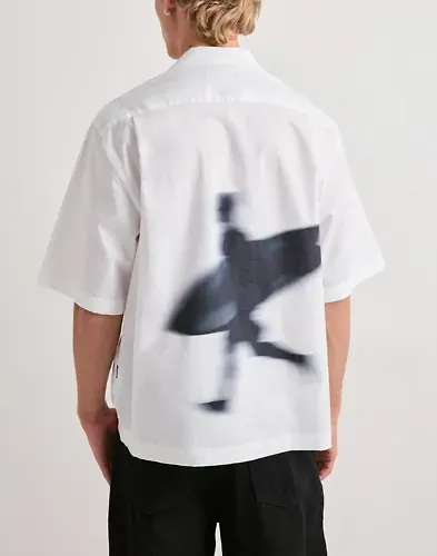 Selected Men Anrrex Surfer Ss Shirt Kortärmade skjortor Vit
