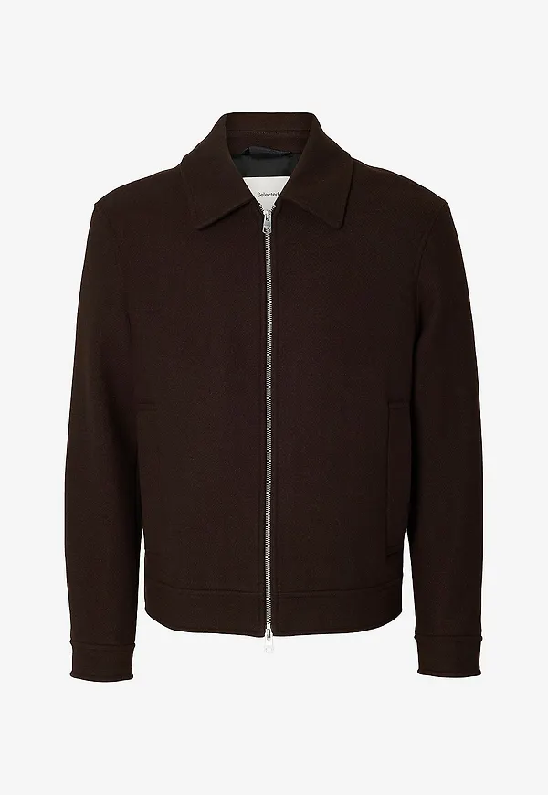 Selected Men - Jacka slhPhilip Wool Blend - Brun