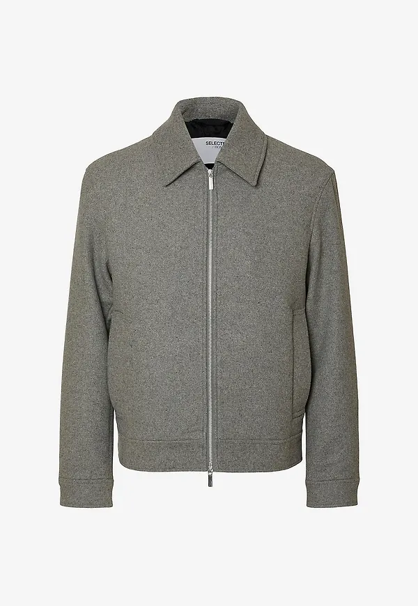 Selected Men - Jacka slhPhilip Wool Blend - Grå
