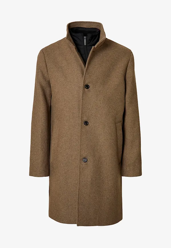 Selected Men - Kappa slhRainar Wool Blend - Grå