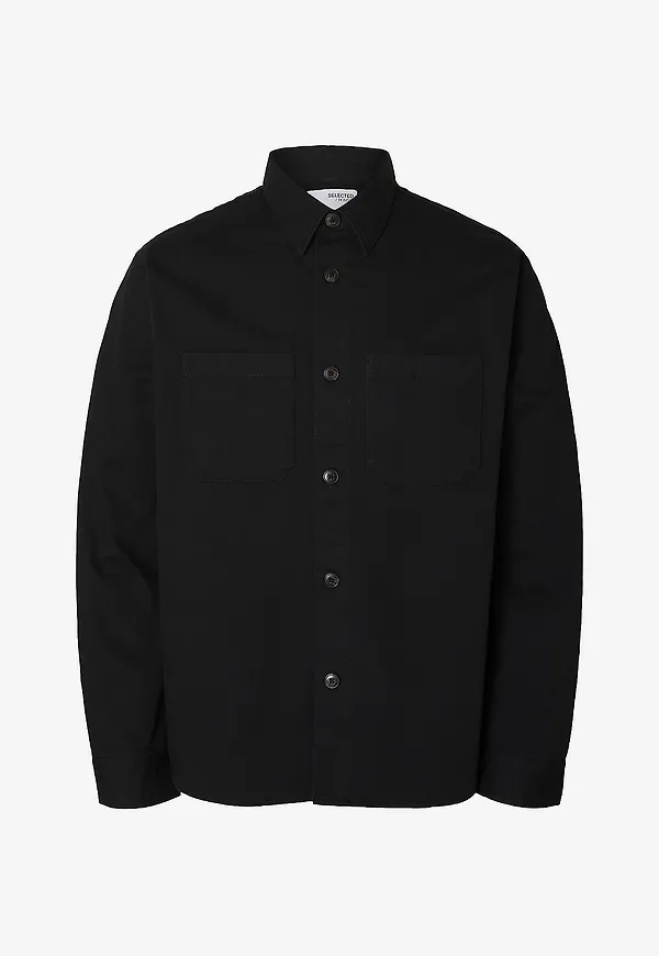 Selected Men - Overshirt slhTravis Twill LS - Svart
