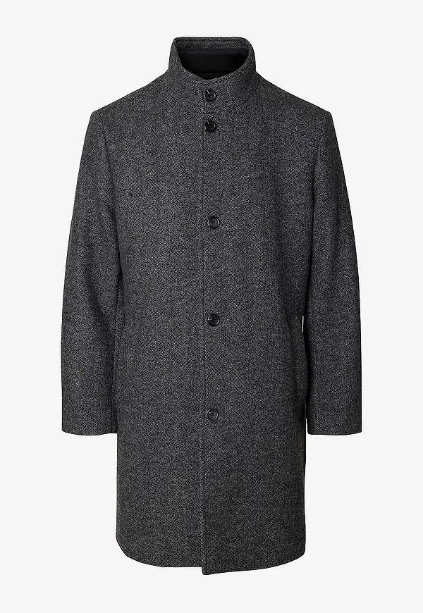 Selected Men - Rock slhRainar Wool Blend - Svart