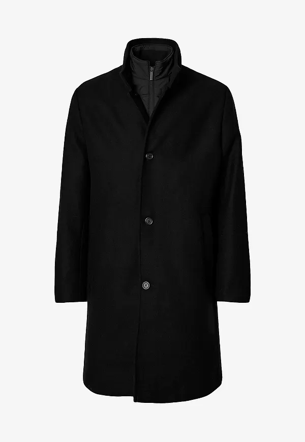Selected Men - Rock slhRainar Wool Blend - Svart